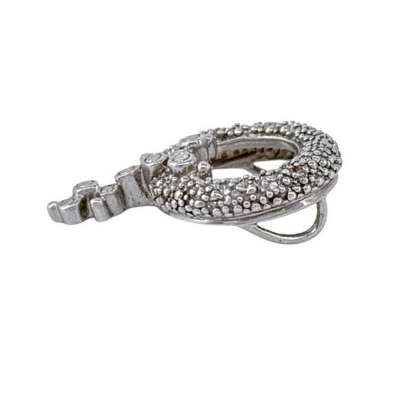 Estate Sterling Silver 925 Abstract Textured Circle Pendant - Picture 6 of 8